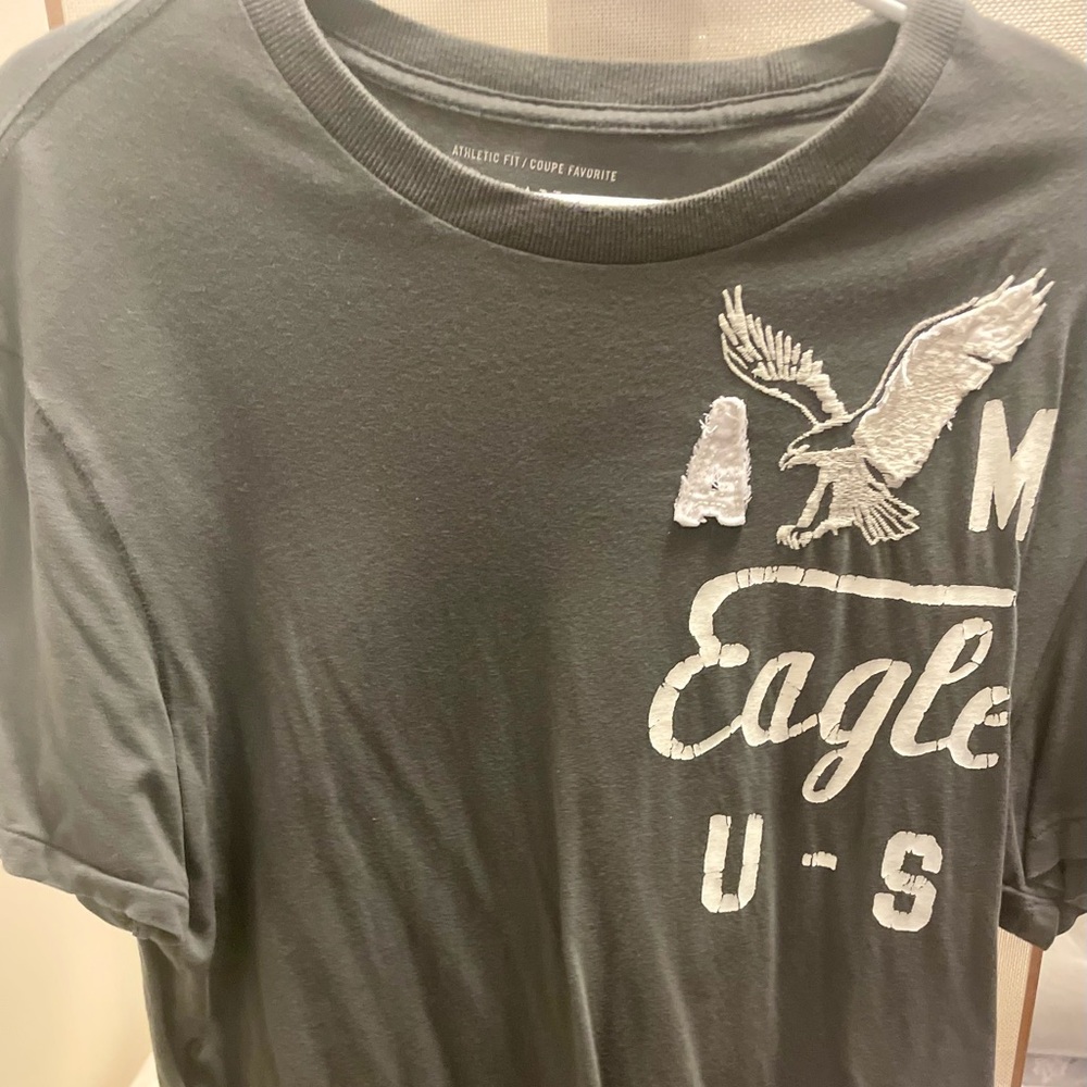 American Eagle Outfitters Men's Gray Graphic T-Shirt